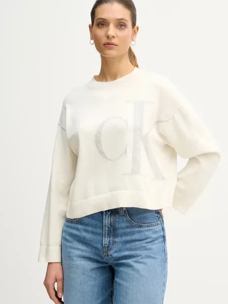 Calvin Klein Jeans pulover bež