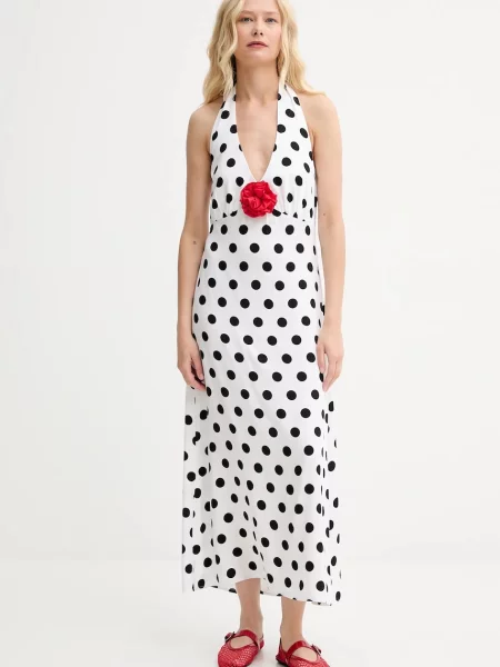 The Sleeper rochie midi evazați alb