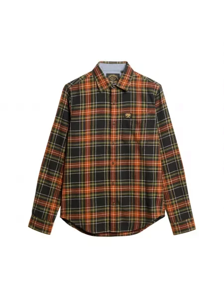 Superdry Košulja žuta / narančasta / crna bijela