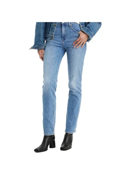 Džínsy s rovným strihom Levi's s vysokým pásom modrá