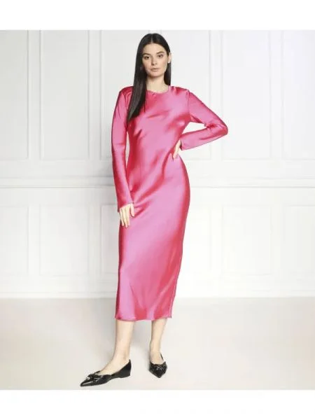 Samsøe Samsøe De satin rochie roz