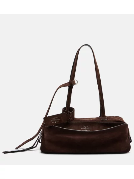 Geantă Balenciaga din piele de căprioară maro