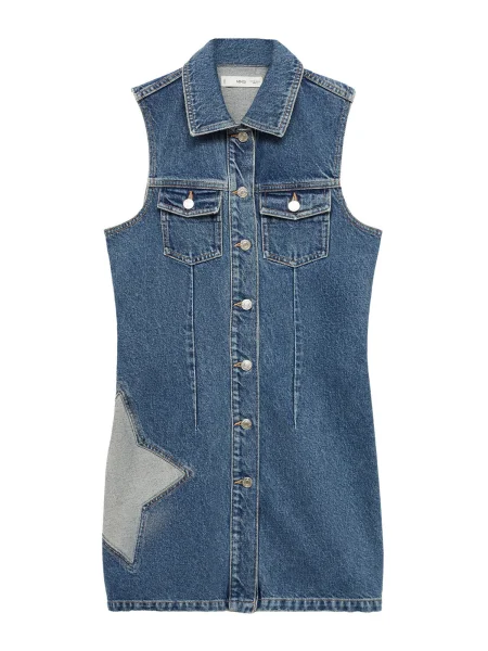 MANGO Košeľové šaty ASHLEY denim modrá