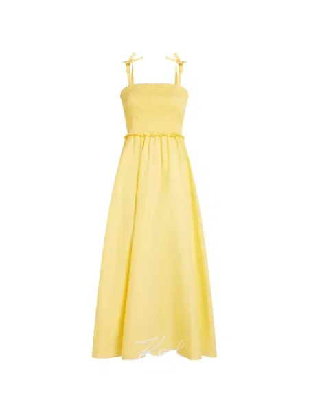 Maxi rochie maxi Karl Lagerfeld cu funde de costum galben