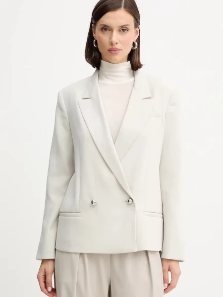 Armani Exchange sacou cu două rânduri de uni bej