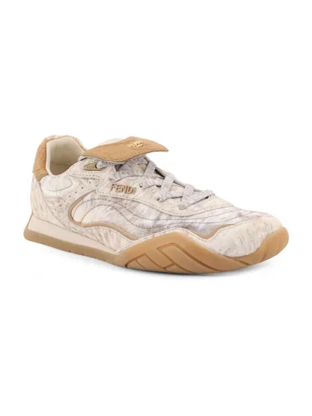 Sneakersy Fendi skórzane beżowe