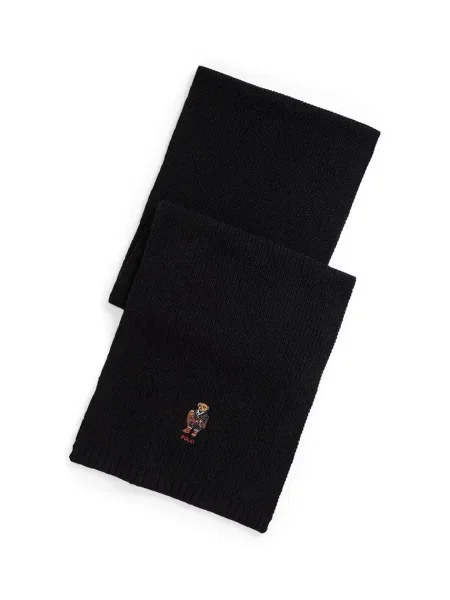 Šal z dodatkom volne Polo Ralph Lauren črna