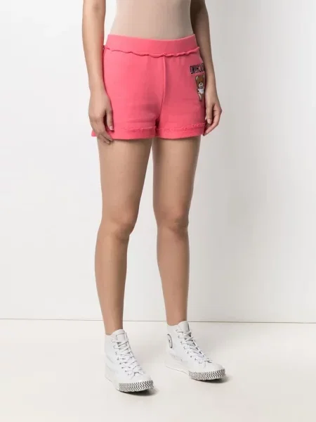 Kraťasy Moschino s výšivkou jersey růžové