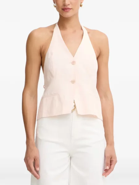 Vestă Twinset cu gât halter roz