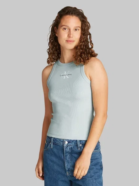 Top din denim Calvin Klein Jeans albastru