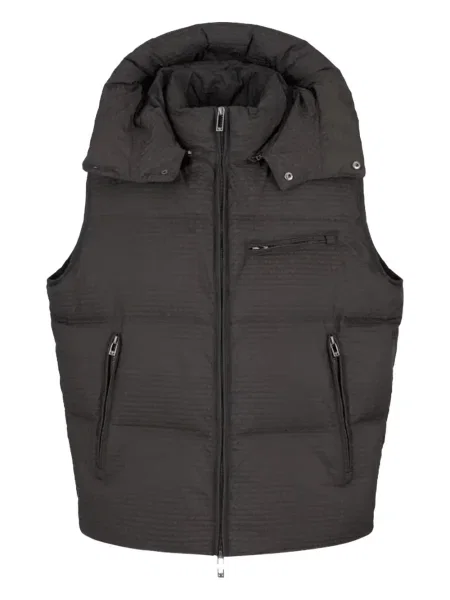 Prsluk Emporio Armani s kapuljačom crna