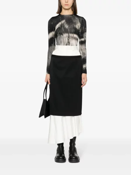 Midi sijonas Mm6 Maison Margiela iki kelių juoda
