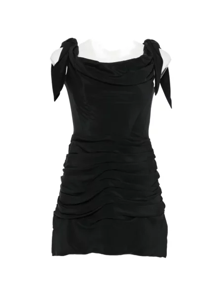Rochie Cult Gaia cu volane cu legături cu bretele negru