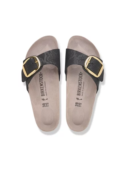 Birkenstock Șlapi Madrid Big Buckle | piele întoarsă | narrow fit negru