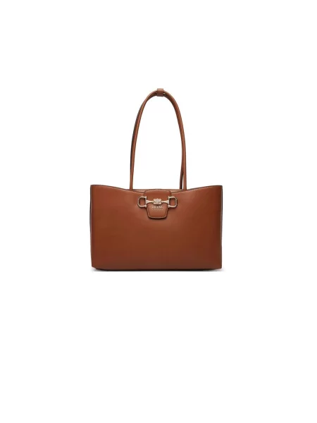 Guess torebka tote z imitacji skóry JANIE brązowa