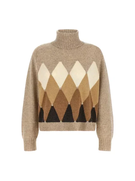 Sweter Ballantyne wełniany z nadrukiem beżowy