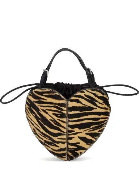 Geantă shopper Rotate Birger Christensen din piele cu motiv cu inimi