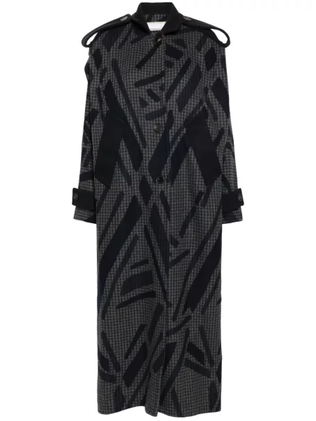 Trencz Litkovskaya wełniany z nadrukiem szary