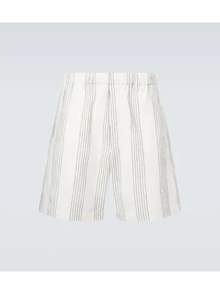 Pruhované bermudy Commas bílé