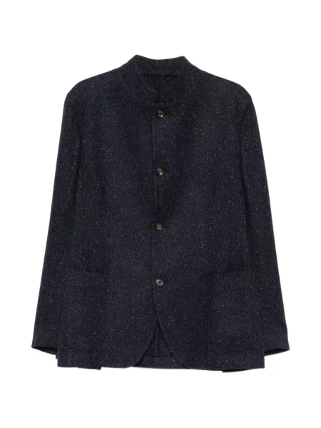 Gulerat geacă Eleventy cu model herringbone albastru