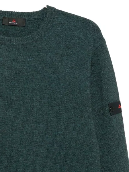 Pulover Peuterey cu decolteu rotund cu autograf verde