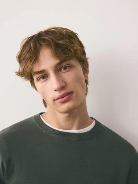 Sweter z bawełnianej dzianiny Teen L MANGO TEEN zielony