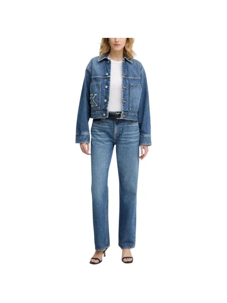 Geacă de blugi Calvin Klein Jeans albastru