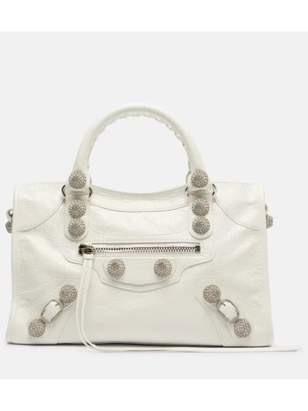 Mała torebka skórzana Balenciaga skórzana biała