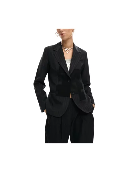 Kurtka Desigual w paski szara