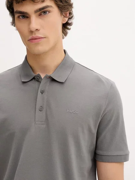 Koszulka polo o kroju regular fit z czystej bawełny Model Hugo szara