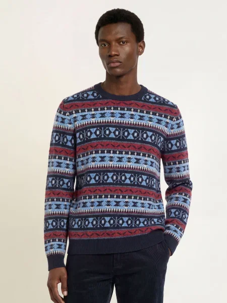 Mos Mosh Gallery Sweter Mmgpatterson blau szary