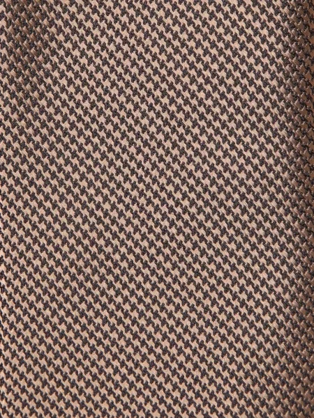 Μεταξωτή γραβάτα Tom Ford houndstooth καφέ