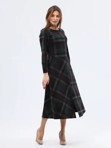 CAT ORANGE Сукня міді Синьо-зелений Без підкладки зелена