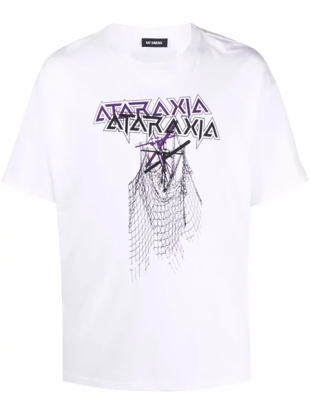 Koszulka Raf Simons z nadrukiem biała