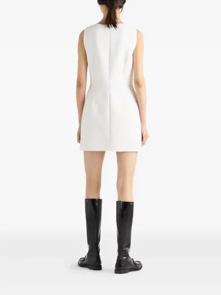 Rochie fără mâneci Prada cu funde fără mâneci de costum alb
