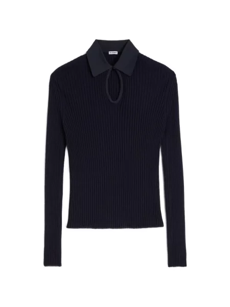 Top Jil Sander tricotate albastru