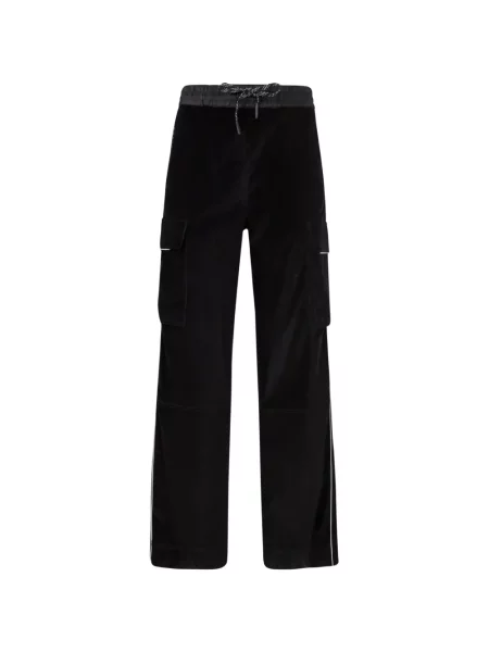Pantaloni cargo Moncler Grenoble de catifea cord negru