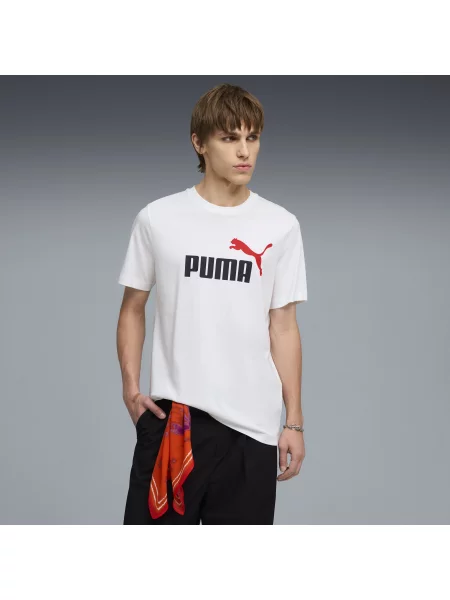 PUMA koszulka Essentials z dwukolorowym logo No. 1 Odzież S biały