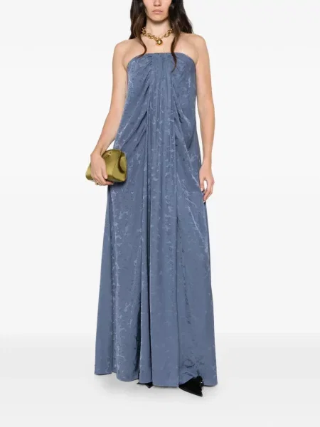 Rochie maxi Joseph din jacard fără bretele albastru