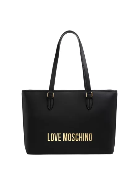 Lniana torebka Love Moschino czarna