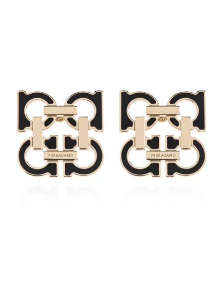 Kolczyki Ferragamo z logo żółte