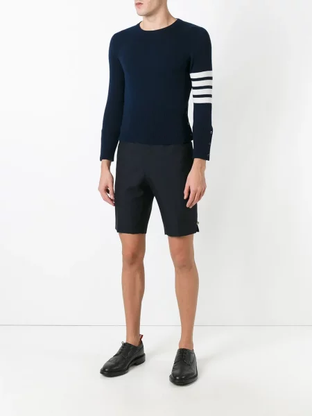 Pulover Thom Browne din cașmir scurt albastru