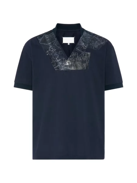 Tricou Maison Margiela cu decolteu în V albastru