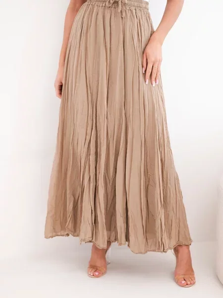 Spódnica maxi Kesi Włoski brązowa