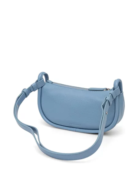 Kožna crossbody torbica Karl Lagerfeld s autogramom plava