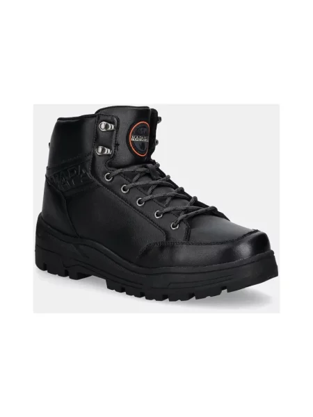 Buty trekkingowe Napapijri skórzane trekkingowe czarne