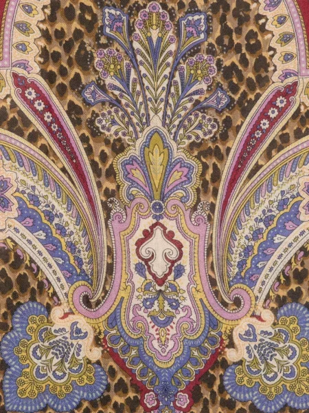 Fular Etro cu imagine cu model paisley roșu