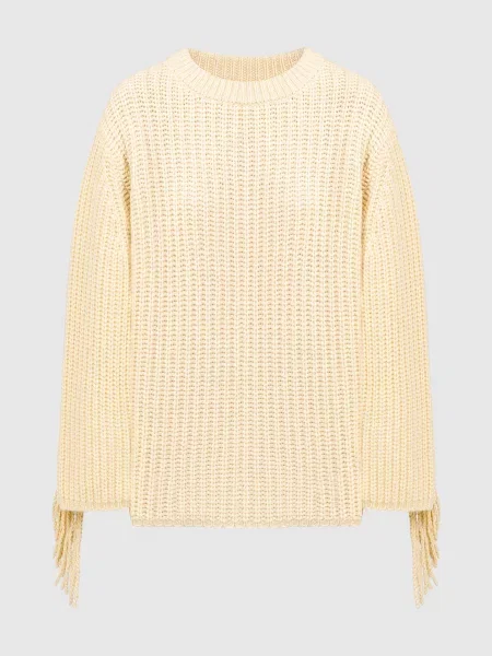 Светр з кашеміру з бахромою Lisa Yang жовтий
