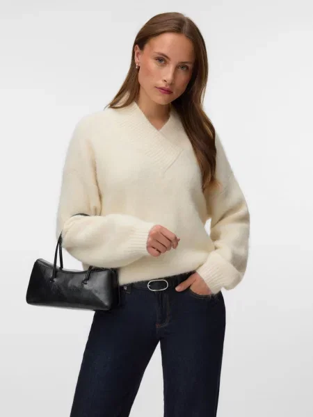 VERO MODA Pulóver VMLOON krém