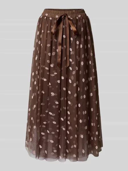 Długa spódnica ze wzorem na całej powierzchni i elastycznym pasem Miss Goodlife